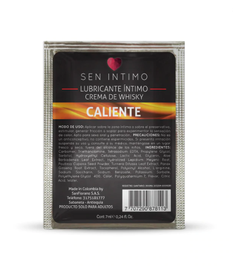 Lubricante Sen Íntimo Crema De Wisky