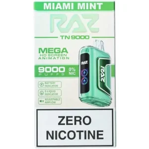 Raz Tn 9000 Miami Mint Zero Nicotine
