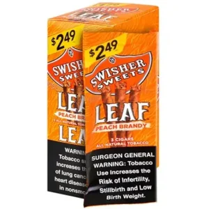 Swisher Sweets Leaf Wraps Peach Brandy 3pk