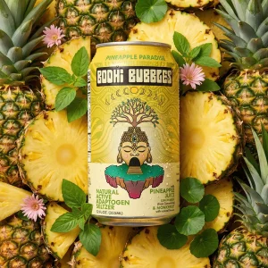 Bodhi Bubbles Kanna Infuzed Natural Adadptogen Seltzer Pineapple Paradise