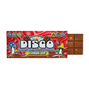 Disco Magic Mushroom Chocolate Bar 15g – Rainbow Chip