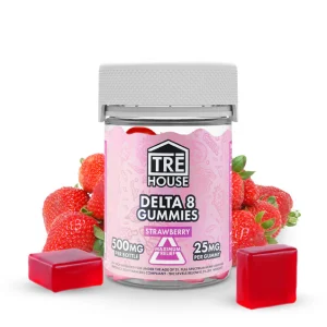 Tre House Strawberry D8 Gummies 20ct 500mg